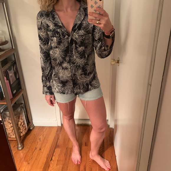 NWOT Kate spade silk feather print blouse
